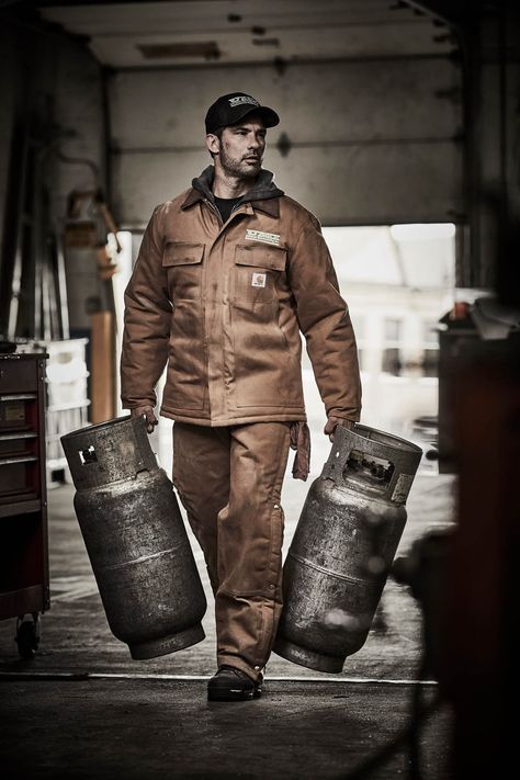 #apparelphotography by Monty Milburn  #carharrt #workapparel #outwork #friendsofcarhartt #worklife #industiralphotography #apparelphotographer #lifestylephotographer Apparel Photography, Work Apparel, Propane Tanks, Work Photography, Monty Don, Photography Commercial, Carhartt Workwear, Photography Lighting, Propane Tank