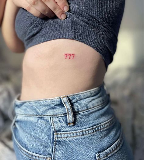 777 Tattoo Design, Dainty Tattoos For Women, 777 Tattoo Meaning, Greece Tattoo, Tattoo Design For Women, 777 Tattoo, Meaningful Tattoo Quotes, Number Tattoos, Tattoo Minimalist