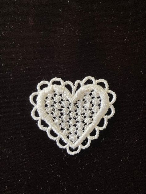 "Lt Ivory Hearts Lt Ivory Rayon Sold in lot of 12 for $3.99 Great for crafts! Measures : 2\" W x 1 5/8\" L" Carne Bollente, Romantic Embroidery, Luv Letter, Lace Hearts, Girls Teacher, Heart Stencil, Lace Designs, Heart Patch, Heart Patches