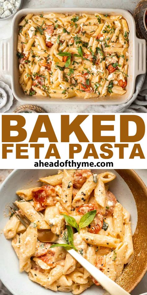 Baked Feta Pasta Better Than Feta Pasta, Feta Pasta No Tomato, Chicken And Feta Pasta, Feta Block Pasta, Crumbled Feta Pasta, Grape Tomatoes And Feta Pasta, Baked Feta Orzo, Tiktok Pasta Feta, Creamy Feta Pasta