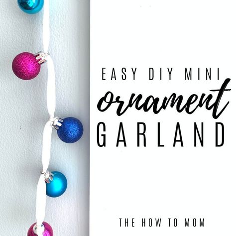 easy DIY mini ornament garland Tiny Ornaments, After Christmas Sales, Ornament Garland, Diy Projects For Beginners, Diy Pins, Mini Ornaments, Easy Christmas Crafts, Diy Garland, Handmade Christmas Decorations