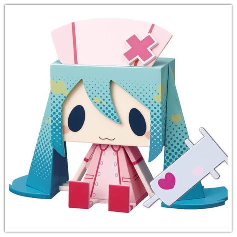 Hatsune Miku Graphig ABS Figure & Paper Craft "Oji Miku Nurse" Japan Good smile Vocaloid Characters, Cute Themes, Good Smile, Phone Themes, Paper Doll, Anime Figures, Hatsune Miku, Kirby, Cute Icons