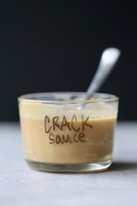 Crack Sauce Recipe (AKA The Best Tahini Dressing!) - The Conscientious Eater Beautiful Salads, Vegan Blt Sandwich, Oil Free Salad Dressing, Soy Dressing, Food Rocks, Tahini Sauce Recipe, Tahini Dressing Recipe, Honey Jam, Salad Dressing Recipes Healthy