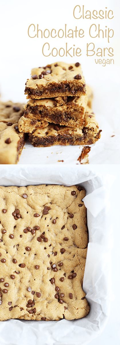 Vegan Cookie Bars Easy, Vegan Chocolate Chip Cookie Bars, Vegan Chocolate Chip Bars, Vegan Cookie Bars Recipes, Vegan Cookie Bars, Chocolate Chip Bars, Vegan Chocolate Chip Cookies, Chocolate Chip Cookie Bars, Sweet Cookies