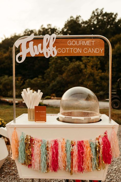 Cotton Candy Table, Cotton Candy Bar Wedding, Cotton Candy Trailer, Cotton Candy Vendor Booth, Diy Candy Cart, Cotton Candy Ideas, Dessert Cart Ideas, Candy Cart Ideas, Cotton Candy Cart Ideas