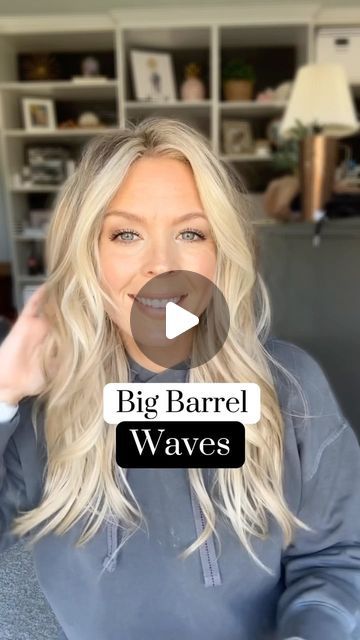 Very Loose Waves, Big Wavy Curls Long Hair, Big Barrel Curling Iron Tutorial, Big Curls With Curling Iron, Large Loose Curls, Soft Curls Wedding Hair Loose Waves, Loose Curls Long Hair Tutorial, Big Loose Curls Medium, Large Barrel Curling Iron Hairstyles