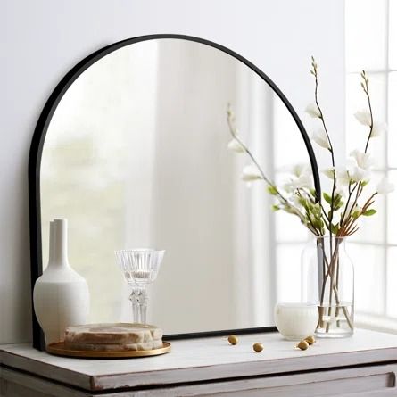 Kelly Clarkson Home Carine Arched Wall Mirror | Wayfair Arch Mirror Bathroom, Arched Wall Mirror, Arched Wall, Mantel Mirrors, Arch Wall, Kelly Clarkson Home, Entryway Wall Decor, Entryway Wall, Rustic Dining Room