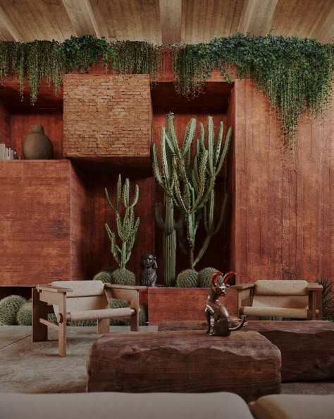 bside visuals - Villa Chiapas, Mexico Mexican Restaurants Interior, Argentina Grill, Mezcal Bar, Cactus Farm, Sustainable Office, Wedding Interior, Interior Design 2024, Mexican Interiors, Modern Restaurant Design