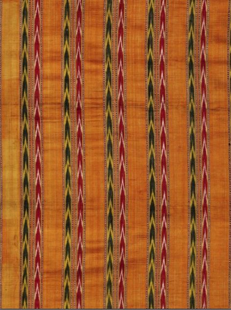 India, 1855-1879. Woven cotton and silk (mashru) Ikat stripes. Print Rug, Silk Ikat, Back Ground, Indian Textiles, Antique Fabrics, Rug Ideas, Victoria And Albert Museum, Woven Cotton, Cotton Weaving