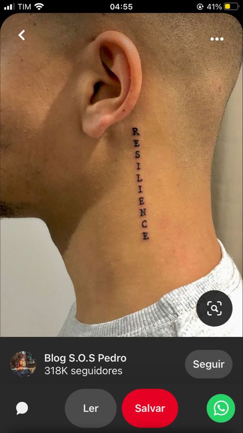 Resilience Tattoo Behind Ear, Perseverance Tattoo, Resilience Tattoo, Tattoo Parlor, Clever Tattoos, Naruto Tattoo, Getting Bored, New Tattoo, Tattoo Parlors