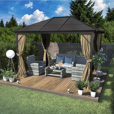 10x10 Patio, Garden Tent, Patio Pergola, Outdoor Canopy, Modern Backyard Landscaping, Backyard Gazebo, Patio Garden Design, Outdoor Gazebos, Patio Backyard