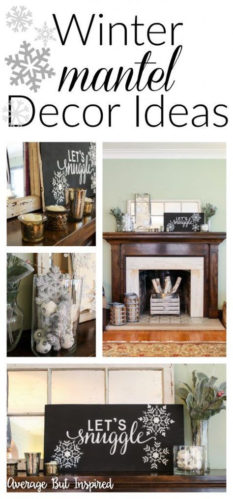 Such a great idea to create a pretty winter mantel after Christmas! This post shows you how to use items you may already have to decorate your mantel for winter. How To Decorate For January, After Christmas Mantel Decorating Ideas, Winter Decor After Christmas Mantles, Winter Fireplace Decor After Christmas, Winter Mantels After Christmas, Winter Mantle Ideas, January Mantle, Winter Mantle Decor After Christmas, Winter Mantel Decorating Ideas