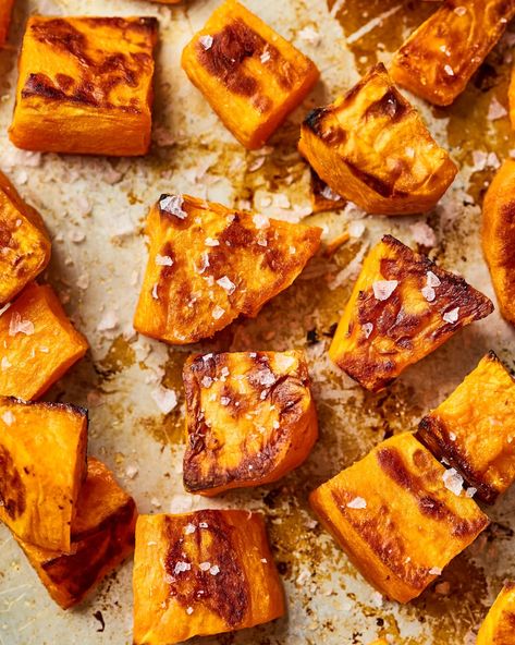 Best Roasted Sweet Potatoes, Sweet Potato Chunks, Good Sweet Potato Recipe, Nigel Slater, Roasted Sweet Potato, Potato Sides, Potato Side Dishes, Cooking Lessons, Sweet Potato Recipes