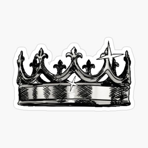 Silver Crown glossy sticker Stickers Aesthetic Black And White, Black Stickers Aesthetic, Black And White Crown, Gray Stickers, Vampire Stickers, Crown Stickers, Silver Stickers, Fantasy Stickers, Crown Sticker