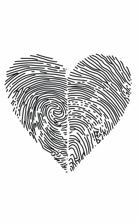 Finger Heart Tattoo, Finger Print Heart, Finger Print Tattoo, Fingerprint Heart Tattoos, Fingerprint Heart, Finger Heart, Heart Tattoos, Finger Print, Maybe Someday