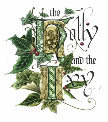 Christmas in Green Christmas Pallets, Holly And The Ivy, Illuminated Lettering, Holly And Ivy, Draw Tutorial, Yule Winter Solstice, Holly Leaves, Christmas Green, Illuminated Letters