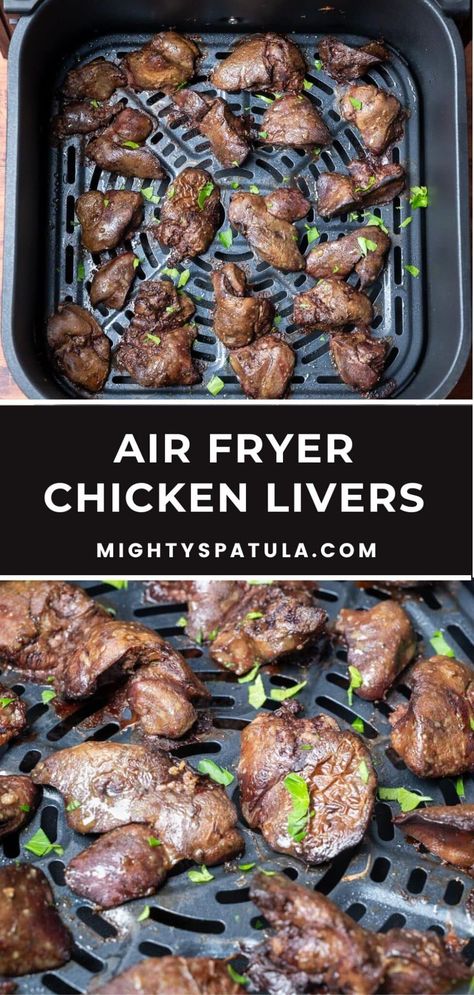 Air Fryer Chicken Livers – Mighty Spatula Air Fry Chicken Livers, Chicken Liver Air Fryer, Chicken Liver Recipes Air Fryer, Grilled Chicken Livers, Air Fried Chicken Livers, Hasselback Chicken Air Fryer, Air Fryer Liver, Carnivore Chicken Liver Recipes, How To Make Chicken Livers