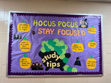 Academic Support Bulletin Board, Stuco Bulletin Board Ideas, Freshman Bulletin Board Ideas, School Bulletin Board Ideas High School, October Bulliten Board, Passive Ra Programs, Success Bulletin Board Ideas, Homecoming Bulletin Board, October Ra Bulletin Boards