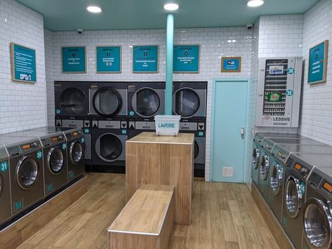 Modern Laundromat, Self Service Laundry Shop Design, Luxury Laundromat, Commercial Laundromat Design, Coin Laundromat, Commercial Laundry Service, Laundromat Business, Self Service Laundry, Laundry Business