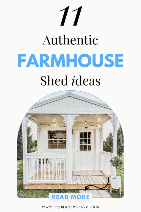 Are you looking to add a touch of rustic charm to your backyard? These farmhouse shed ideas are sure to inspire you! From cozy retreats to functional storage spaces, these sheds will not only enhance the aesthetics of your outdoor space but also provide practical solutions for all your storage needs. Get ready to create your very own farmhouse oasis in just a few simple steps! Farmhouse She Shed, Farmhouse Shed, Farmhouse Living Room Designs, Farmhouse Sheds, Charming Farmhouse, Shed Ideas, Farmhouse Living Room, Distressed Wood, Inspired Living