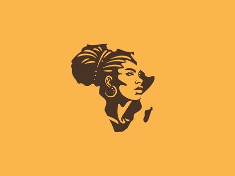 African Logo, Africa Silhouette, Logo Inspiration Modern, Africa Art Design, Beautiful Tshirts, African Women Art, Beautiful Branding, Beauty Logo Design, Logo Redesign