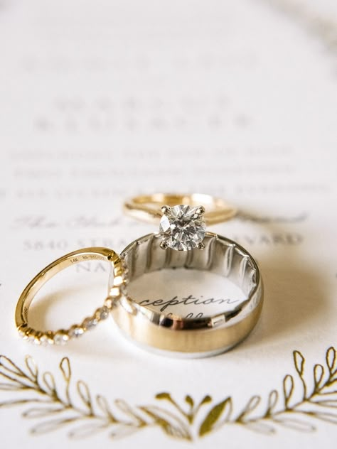 best wedding flat lay photography, wedding flatlay inspiration, wedding bands on invite photo, the club at the strand wedding, Naples luxury wedding photographer Wedding Accessories Photography, Wedding Photography Detail Shots, Wedding Flatlay, Wedding Flat Lay, Wedding Photography List, Wedding Ring Photography, Wedding Shot List, Ring Photography, Wedding Newspaper