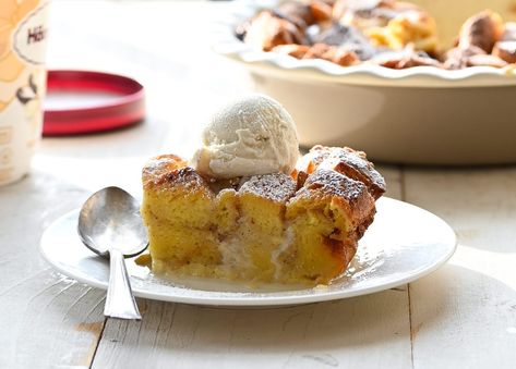 Bread Pudding - Once Upon a Chef Challah Bread Pudding, Easy Bread Pudding Recipe, Cornstarch Cookies, Cake Bread Pudding, Crockpot Bread, Freezing Bread, Easy Bread Pudding, Recipe With Coconut Milk, Bread Pudding Dessert