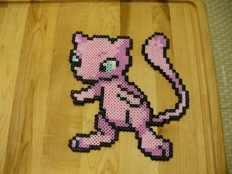 Mew Pokemon Perler Hama Beads Mew Perler Bead, Mew Perler, Perler Keychain, Mew Pokemon, Pokemon Bead, Pokemon Mew, Pixel Art Pokemon, Beads Patterns, Perler Art