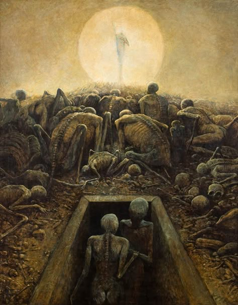 Zdzislaw Beksinski: The Dystopian Surrealist Painter You Should Know Nightmare Artist, Zdzisław Beksiński Paintings, Nightmare Art, Disturbing Art, Dark Surrealism, Zdzisław Beksiński, Nightmares Art, Jan Van Eyck, Creepy Things