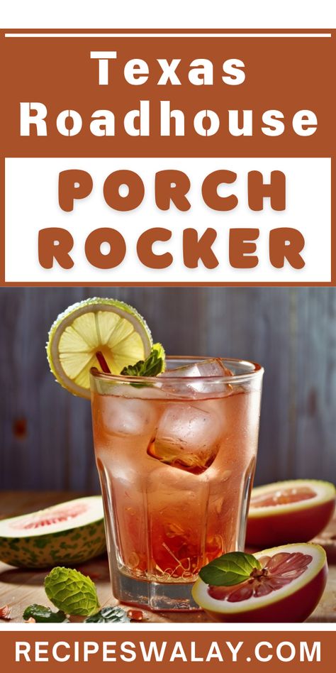 If you're craving the sweet, refreshing flavors of summer, look no further than the Texas Roadhouse Porch Rocker recipe. Porch Rocker Drink, Chicken Sinatra Recipe, Popular Side Dishes, Porch Rocker, Mint Sprig, Raspberry Syrup, Texas Roadhouse, Peach Juice, Peach Schnapps