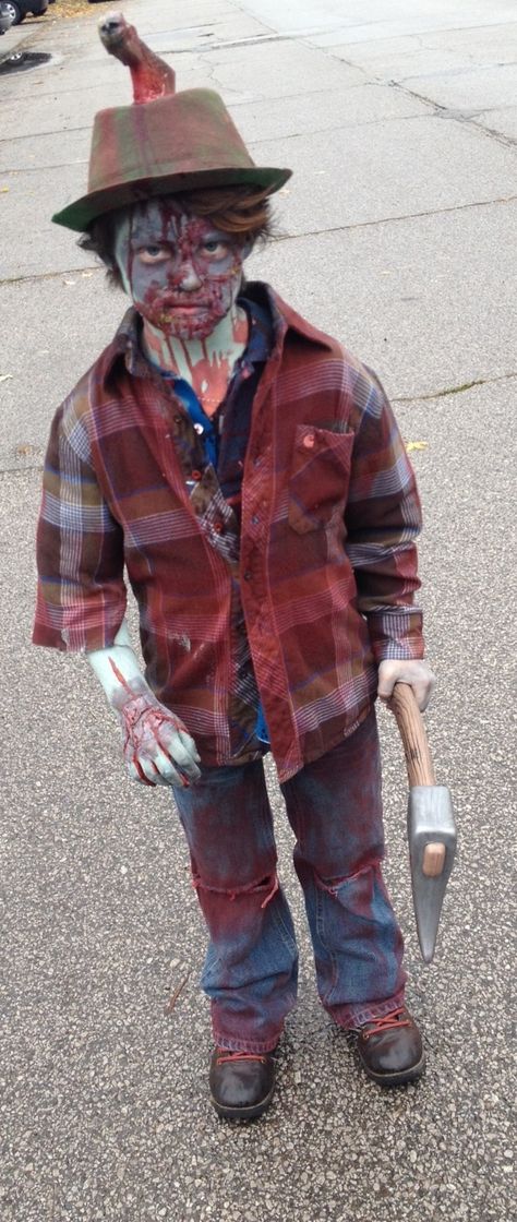 DIY Zombie Kid, Scary Child Zombie, One of a Kind Costume Zombie Diy Costume Kids, Kids Zombie Makeup Boys, Diy Zombie Costume For Kids, Child Zombie Costume, Scary Boy Costumes, Kids Zombie Makeup, Zombie Diy, Scary Halloween Costume Ideas, Dog Costumes For Kids