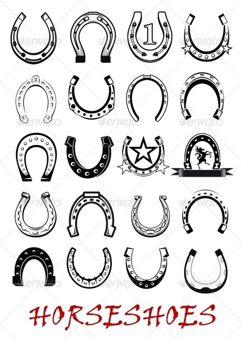 Isolated horseshoe symbols set - Man-made Objects Objects Horseshoe Tattoo Men, Horse Shoe Outline, Horse Shoe Tattoo Design, Horseshoe Tattoo Design, Horseshoe Illustration, Small Horse Tattoo, Shoe Sign, Success Symbol, Horseshoe Tattoo