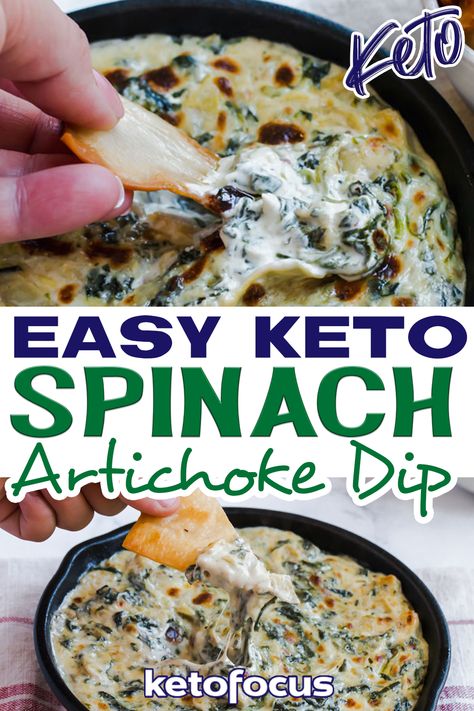 Keto Spinach Artichoke Dip Crock Pot, Low Carb Spinach Artichoke Dip, Low Calorie Spinach Artichoke Dip, Keto Artichoke Dip, Spinach Dip Keto, Artichoke Recipes Keto, Low Carb Artichoke Recipes, Keto Dips And Appetizers Easy, Keto Artichoke Recipes