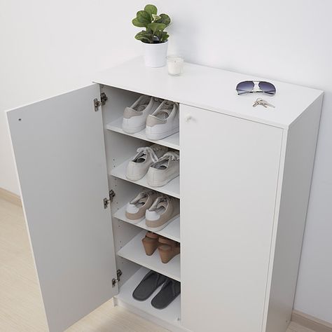 Hdb Shoe Cabinet, Trones Ikea, Hallway Organization, Ikea Nordli, Shoe Storage Unit, Ikea Shoe, Wood Shoe Rack, Ikea Storage, Bench With Shoe Storage