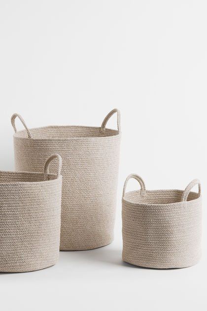 Cotton storage basket Basket Lighting, Large Storage Baskets, Plant Basket, H&m Home, Rope Basket, Bed Desk, Laundry Hamper, Cotton Rope, Toy Storage