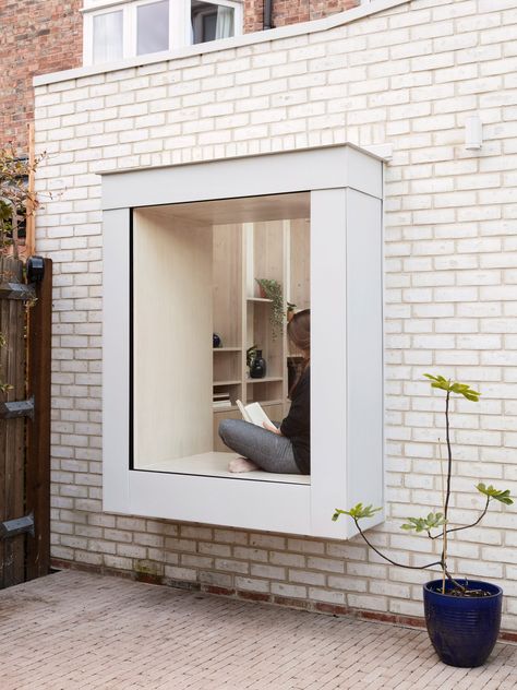 Box Window Seat, Rear Extension Ideas, Metal Window Boxes, Brick Extension, Future Interior Design, Box Window, House In London, Timber Beams, Rear Extension