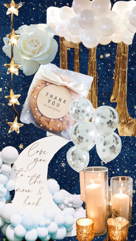 Space Theme Bridal Shower Ideas, Over The Moon Bachelorette, Love You To The Moon And Back Bridal Shower Theme, Star Bridal Shower Theme, Over The Moon Engagement Party, Zodiac Bridal Shower Theme, Moon And Stars Bridal Shower Ideas, Written In The Stars Bachelorette, To The Moon And Back Bridal Shower Ideas