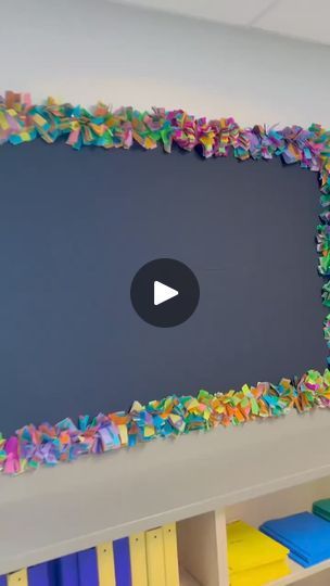 SO many of you asked to see how I made this bulletin board border. Well….here is the step by step tutorial. Hope you love it!! | Life Skills Creations | Life Skills Creations · Original audio Tissue Paper Borders, Middle School Bulletin Boards, Inspirational Bulletin Boards, Wc Ideas, Bulletin Borders, Art Bulletin Boards, Bulletin Board Paper, Teacher Bulletin Boards, Preschool Rooms