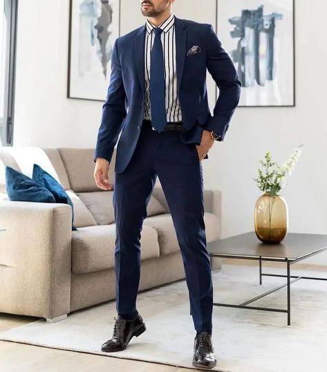 Discover 6 amazing ways to rock a navy blue suit like a pro! 🕴️💼 Stay tuned for some killer styling tips coming your way @hollo_shoe #holloshoe #fashioninspo #MensFootwear #suits #menswearstyle #style #trending #fashion Classy Outfits Men, Navy Blue Suit, Slim Fit Suits, Classy Men, Navy Suit, Fitted Suit, Designer Clothes For Men, Men Fashion Casual Outfits, Blue Suit