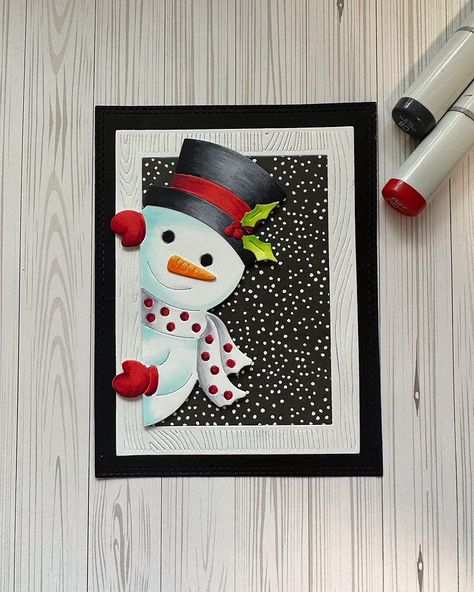 Carol Gibbs (@paper_dreams_by_carol) • Instagram photos and videos Hero Arts Cards, 2023 Love, Simple Cards Handmade, Snowman Cards, Snowflake Cards, Hand Stamped Cards, Christmas Card Art, Christmas Scrapbook, Winter Cards