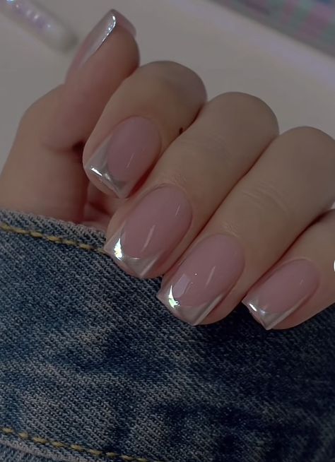 Rounded Acrylic Nails, Glitter French Nails, Squoval Nails, Hello Nails, Lavender Nails, Subtle Nails, Nails Now, Blush Nails, Classy Acrylic Nails