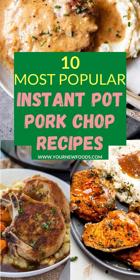 Instant Pot Pork Chop Recipes. Try these delicious pork chop meals that all the family will love. Find your new favorite Instant Pot Pork chop dinner recipe today! Pork Chops In Instant Pot, Instant Pot Pork Chop Recipes, Gravy Pork Chops, Pressure Cooker Pork Chops, Recipes For Pork Chops, Simple Family Recipes, Recipes For Pork, Pressure Cooker Pork, Keto Pork Chops