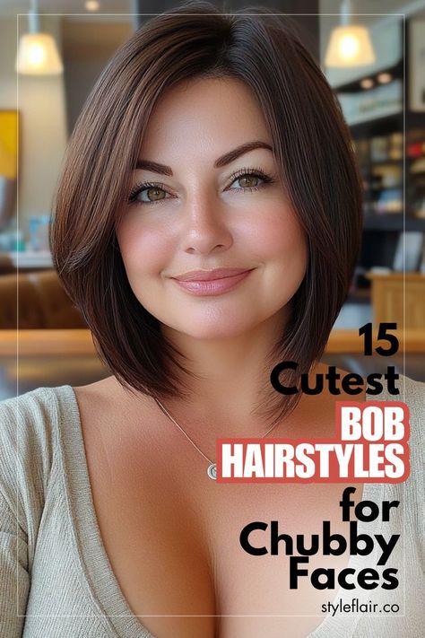 Embrace your round face shape with these 15 cute and stylish bob haircuts. From angled bobs to layered lobs, find the perfect style to complement your features. Lob Haircut Round Face, Hairstyles For Chubby Faces, Angled Haircut, Lob Haircut Layered, Haircuts For Round Face Shape, Bobs For Round Faces, Medium Natural Hair Styles, Hair For Round Face Shape, Zendaya Hair