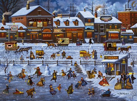 Skater Art, Charles Wysocki, Buffalo Games, Puzzle For Adults, Game Nights, Cat Artwork, Poster Colour, 1000 Piece Jigsaw Puzzles, Colorful Artwork