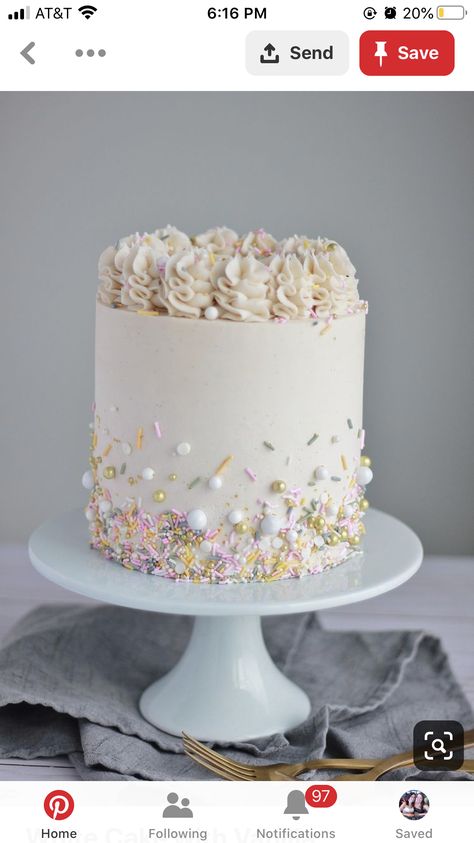 Baking With Blondie, 30 Cake, Buttercream Cakes, Birthday Brunch, White Cake Mixes, Cake Board, Vanilla Buttercream, White Cake, Mini Cakes