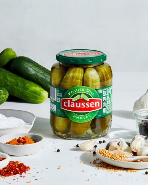 Client Work | Claussen - Food Photographer NYC - Emily Hawkes Claussen Pickles, Commercial Food Photography, Photo Food, La Food, Nyc Food, Nyc Photography, Food Photographer, Food Photography Styling, Food Jar