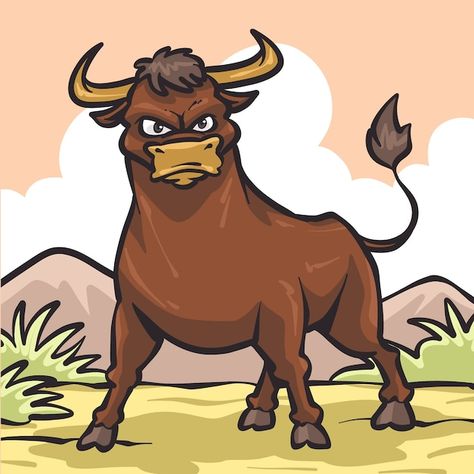 Free vector hand drawn cartoon bull ill... | Free Vector #Freepik #freevector #artwork #illustration-art #cartoon-art #illustrations How To Draw Bull, Malaysia Outfit, Animal Drawings For Kids, Toro Vector, Baby Animal Coloring Pages, Bull Cartoon, Softball Awards, Bull Illustration, Animal Coloring Sheets