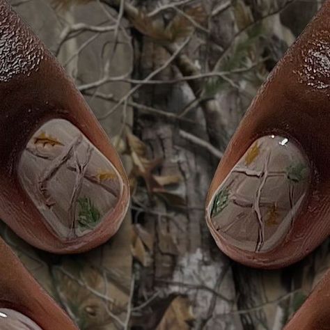 DxpperDan Acrylics 💅🏽✨🍄🌱 on Instagram: "Throwing it back to last month!! All hand painted real tree print 🤭🤭 - - - - - - - - - #nails #nailsofinstagram #nailsonfleek #nailsoftheday #nailsofig #nailsofinsta #nailsobsession #nailsonpoint #nailsoftheweek #nailsoftoday #nailart #nailartist #naildesign #manicure #realtree #ienails #ienailtech #morenovalleynails #riversidenails #lanails #lanailtech #ocnails #nailporn #nailaddict #nailjunkie #nailswag #nails2inspire #nailinspo #nailsnailsnails" Tree Design Nails, Moss Duck Nails, Hunting Nails Deer, Camo Acrylic Nails, Green Nails With Tree Design, Camo Green Nails, Bottomland Camo Nails Acrylic, Deer Nails, Camo Nails