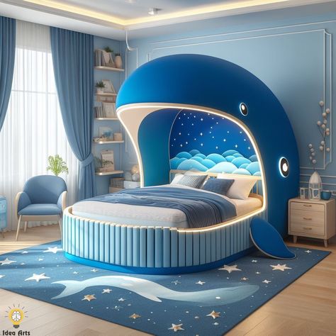 Whale Shaped Bed Beautiful Room Designs, Budget List, Cool Room Designs, Cool Room, Creative Bedroom, Divan Bed, Age 10, Creature Concept, Bed Room