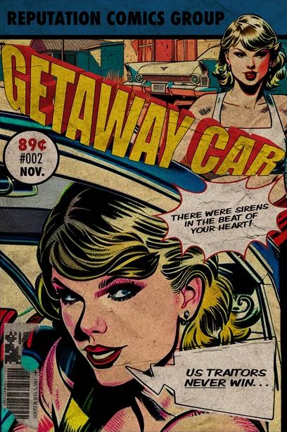 Taylor Swift Poster Vintage Reputation, Taylor Swift Comic Art, Taylor Swift Comic Poster, Taylor Poster Aesthetic, Taylor Swift Posters Vintage, Reputation Drawing, Cars Black, Taylor Swift Drawing, Comic Poster